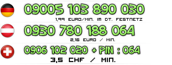 Nummern für die Telefonsex Transe - Deutschland - Österreich - Schweiz
